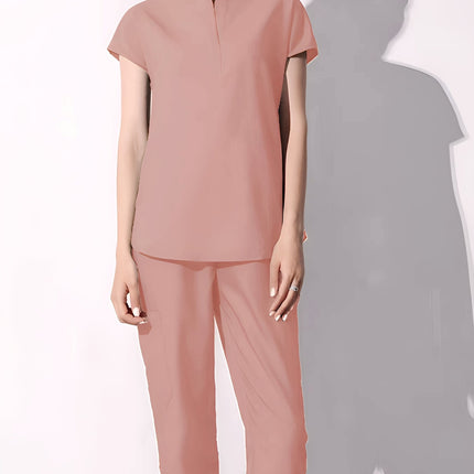 [Stretchy Nurse Scrub] Stretchy Polyester Women's V-Neck