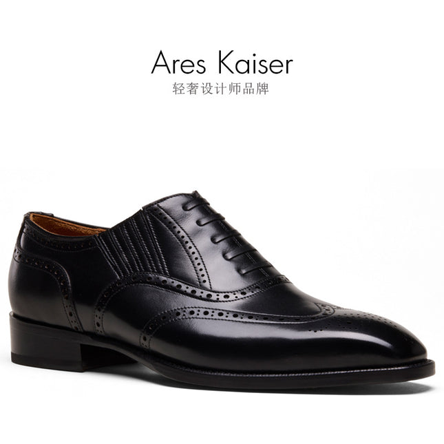 H52101 [Dropshipping] Lazy Oxford Shoes with Carved Pattern for Men, Business Formal Shoes, No-Tie Wedding Shoes