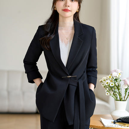 Beige Suit suit Women's 2024 New Autumn and Winter Professional Fashion Temperament Goddess Fan Fashion Personality Casual Suit