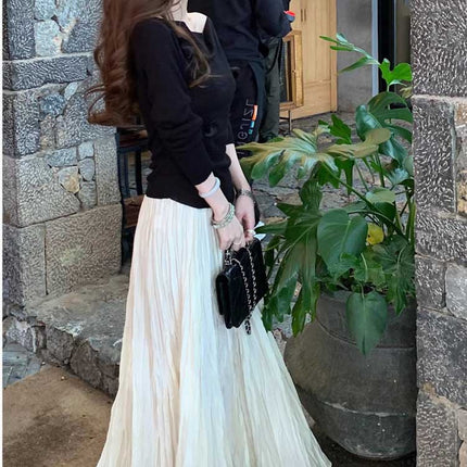 Spring Fantasy Whitening and Dyeing Handmade Pleated Smart Elegant Pleated Skirt for Women