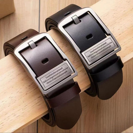 Cross-border men's leather pin buckle belt retro belt fashion casual real cowhide jeans belt manufacturers wholesale