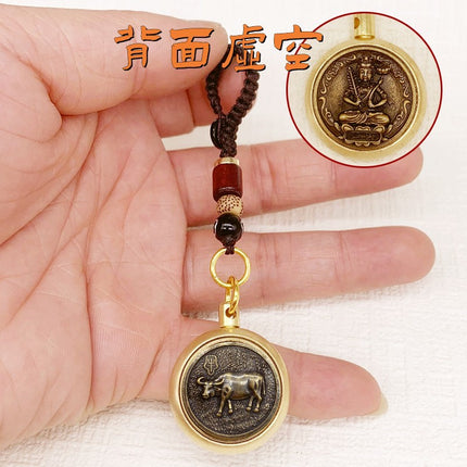 A generation of 12 zodiac Buddha patron saint turn key chain pendant fortune into the eight patron saint of treasure gourd