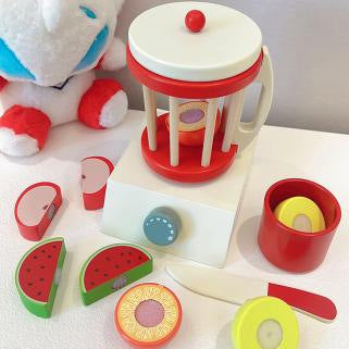 Wooden Toy Children's Play Toy Kitchen Bread Machine Coffee Machine Stirring Solid Wood Girl Baby Breakfast