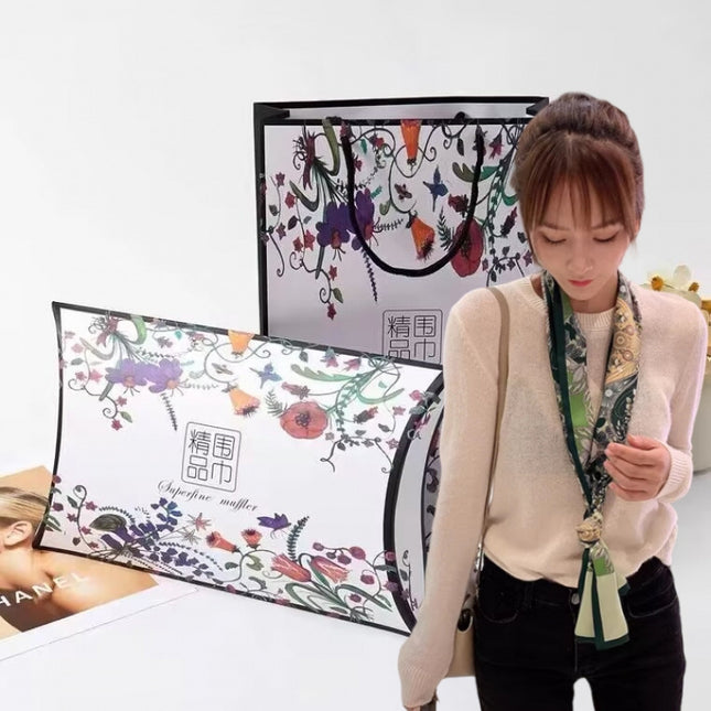 [Gift Box] Thin Scarf Autumn Fashion Joker Small Long Scarf Gift Box for Mother Elder Teacher