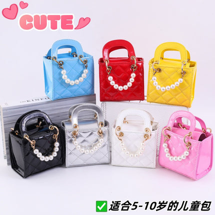 New Children's Bag Fashion Stylish Rhomboid Pearl Handbag Parent-child Crossbody Bag Mini Portable Shoulder Daffy Bag