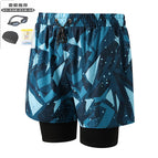 navy blue 001-7 men's swimming trunks plus three-piece suit / 2XL-120-130