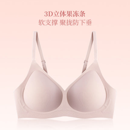 7A Antibacterial Underwear Small Breast Push-up Jelly Strip Soft Support Bra No Steel Ring Fixed Cup Wireless bra