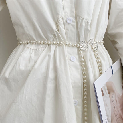 Tweed Style Pearl Waist Chain Decoration Summer Dress High-End Elegant Accessible Luxury Style Fashionable Simple Pearl Chain