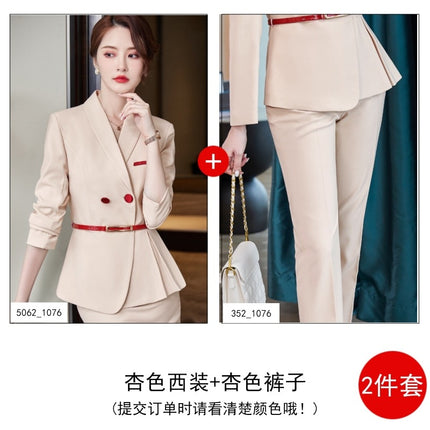 High-end business wear suit women's spring and autumn hotel front desk work wear elegant beautician beauty salon shop manager work clothes