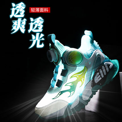 Children's Basketball Shoes 2026 Spring New Boys' Mesh Breathable Sports Shoes for Older Kids Practical Shock-Absorbing Running Shoes