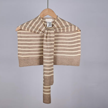 Korean Style New Striped Knitted Shawl for Women, Suitable for Spring and Autumn, Air-Conditioned Rooms, Office, Versatile and Fashionable Shoulder Scarf