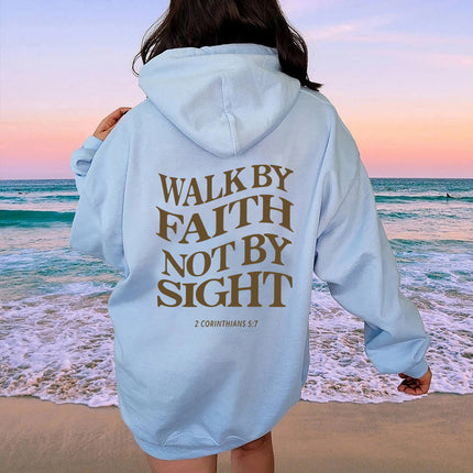 2023 Amazon Foreign Trade Women's Velvet Sweatshirt Plain Letter Print Kangaroo Pocket Drawstring Printed Hoodie