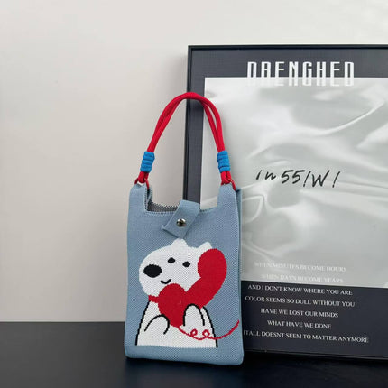 Cross-Border Mobile Phone Bag Woven Mobile Phone Bag Ins Style Woven Mobile Phone Bag Woven Tote Bag Douyin Hot Style