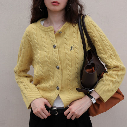 Classic Reputation Australian Merino Wool Cable-Knit Cardigan for Small People