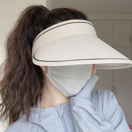 Upf50+ Large Brim Sun Hat for Women, Uv Protection, Open-Top Hat, Cycling Face-Covering Sun Hat, Breathable Ice Silk