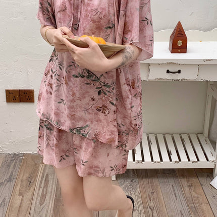 Cotton Silk Sleep Shorts for Women, Summer Thin Style, Trendy Artificial Cotton, Can Be Worn Outside, Japanese Style, Cute Home Wear