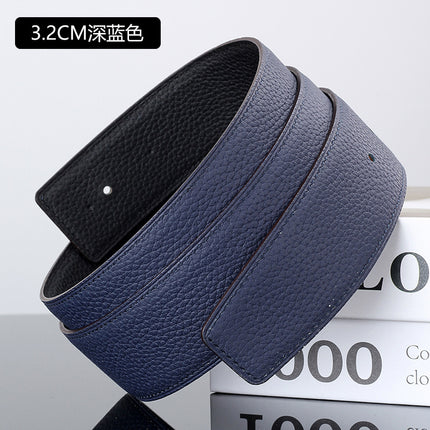 Guangzhou belt manufacturers spot wholesale headless layer cowhide smooth buckle leather pure cowhide pants belt does not take the lead