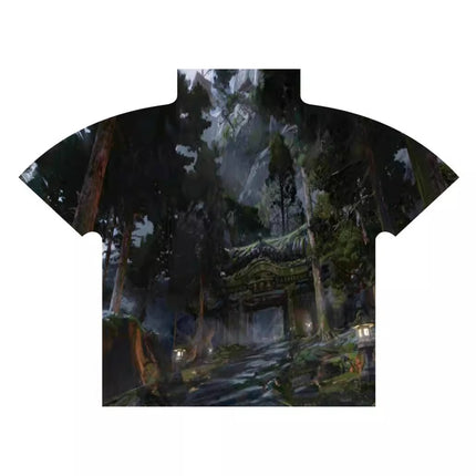 Popular Black Myth Wukong Printed Pleated Top Fantasy Heaven and Land National Trend Miyake 3D Printed Short Sleeve T-Shirt Wholesale