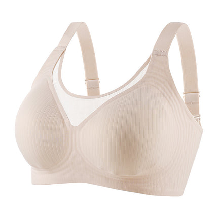 Summer plus size seamless underwear big chest small anti-exposure breathable tube top jelly strip soft support side bra