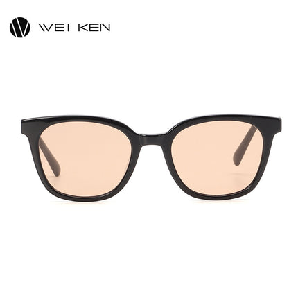 M140 High-End Sunglasses for Women, Plate Round Frame Sunglasses for Driving, Men's Black Frame Trendy Finished Plate Glasses