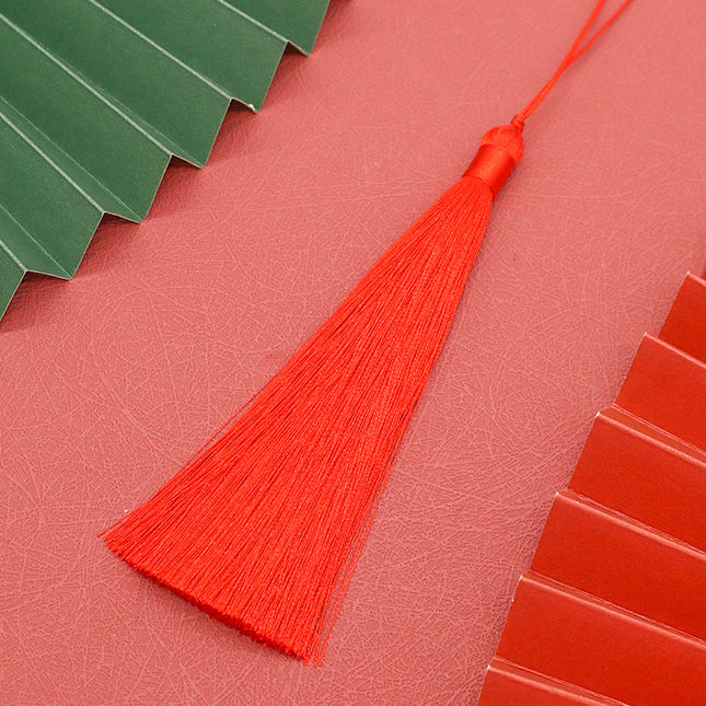 13cm Closed Tassel Fan Accessories Chinese Style Fan Pendant Bookmark Clothing Hanging Spike Accessories Jewelry Decoration Tassel