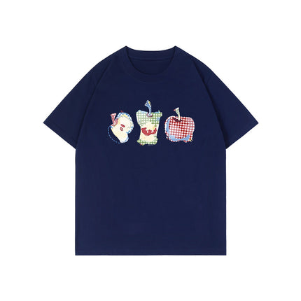 American-Style Pure Cotton Short-Sleeve T-Shirt for Women, Summer 2026 New Design, Student Loose and Casual Style, Regular Shoulder Half-Sleeve Top