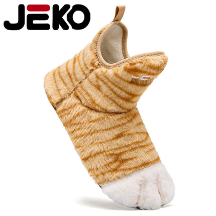 Cross-Border Autumn and Winter Yoga Shoes with Fleece Lining for Warmth, Indoor Shoes for Men and Women, Non-Slip, Silent, Slip-On, Closed-Toe, Soft Plush Cotton Shoes
