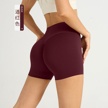Explosive Sports Yoga Shorts Women's Cross-border European and American High Waist Peach Hip Three-point Shorts Outdoor Slimming Yoga Pants
