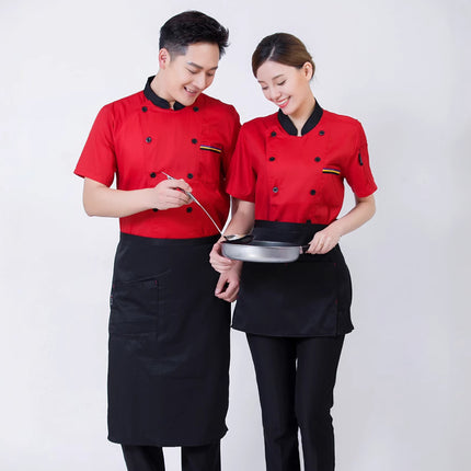 Long-sleeved restaurant canteen back kitchen clothing hotel chef overalls summer hotel short-sleeved chef clothing custom-made