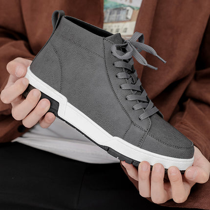 Men's shoes autumn and winter new high-top board shoes men's casual business shoes ins versatile sports fashion shoes one-piece delivery