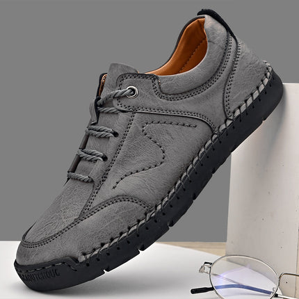 Cross-Border Hot-Selling Spring and Summer New Products Hand-Stitched Casual Men's Shoes Fashionable Soft Sole Versatile Breathable Leather Shoes