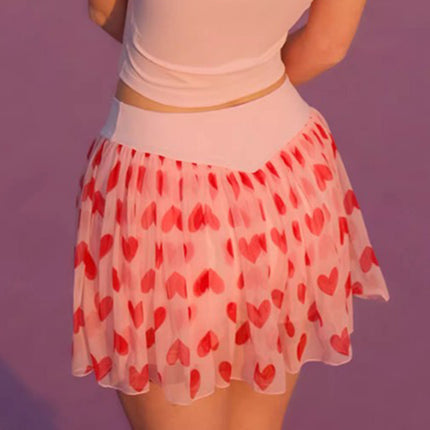 New Cross-Border European and American Fashion Sexy Mesh Yoga Tennis Skirt Sports Fitness Yoga Skirt with Safety Pants