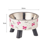 Printed red cat stainless steel goblet bowl] / Independent color box packaging