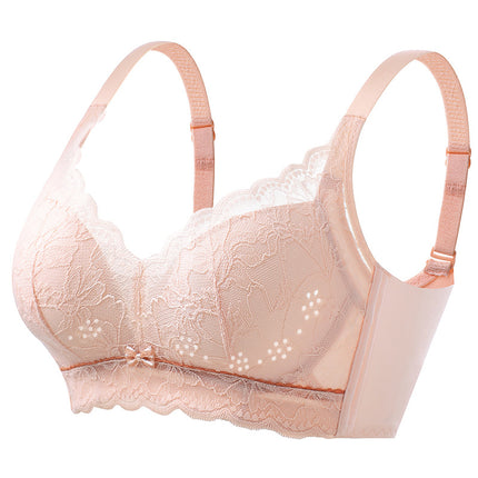 Dd409 Summer Hollow Cup Underwear for Large Busts, Minimizing and Gathering Lace Breathable Thin Adjustable Bra