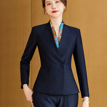 Fashionable professional women's dress elegant goddess style suit spring and autumn suit beauty salon front desk work uniform high-end