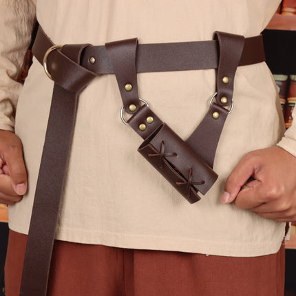 Medieval Cross Knight Sword Belt Sword Hanging Pu Leather Viking Sword Drag Gloff Belt cospaly Match