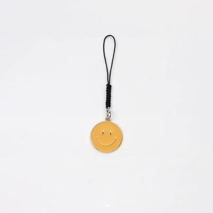 Cross-border e-commerce alloy color dripping smiley face keychain electroplated gold irregular expression bag pendant accessories