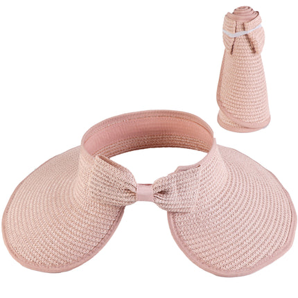 Summer Hat Women's Empty Top Hat No-Top Sun Hat Korean Foldable Sun Hat Straw Hat Big Rim Sunscreen Hat