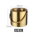3-liter portable double-layer ice bucket-with ice clip (local gold)