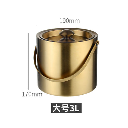 Ice bucket portable beer bucket stainless steel ice bucket bar beer champagne insulation ice bucket stainless steel bucket