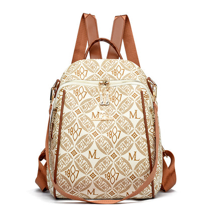 Backpack Women's 2024 New Arrival Letter Printed Korean-Style Light Fashionable All-Match Large Capacity Casual Women's Bag Student Bag