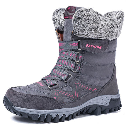 Northern Winter Fleece-lined Warm Thick-soled Snow Boots Cotton-padded Shoes High-top Women's Shoes Thick-soled Outdoor Mountaineering Shoes Casual Shoes