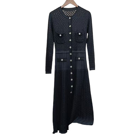 2024 Autumn and Winter New Style Accessible Luxury Elegant Fashionable High-End Long Skirt Hip-Covering Knitted Large Hem Dress