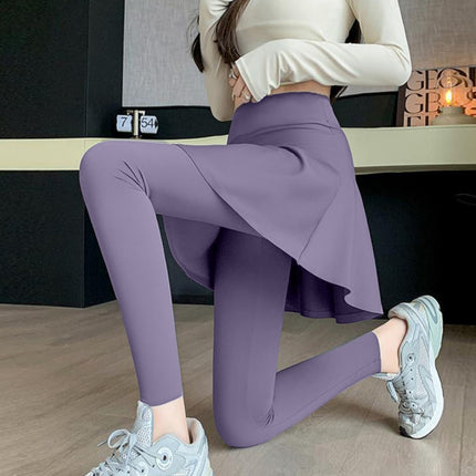Fashion Fake Two-piece Sports Culottes Fitness Pants Women's Running Training Yoga High Elastic Anti-walking Sports Pants Women