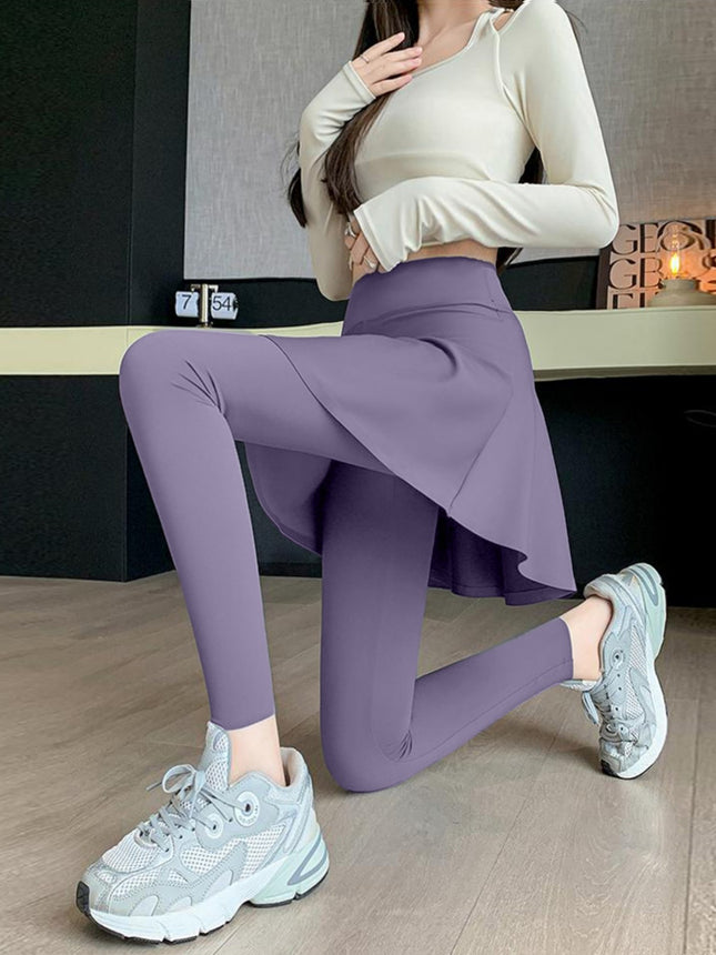 Fashion Fake Two-piece Sports Culottes Fitness Pants Women's Running Training Yoga High Elastic Anti-walking Sports Pants Women