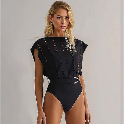 2025 Europe and the United States new hollow one-piece swimsuit overskirt suit women's cross-border explosions