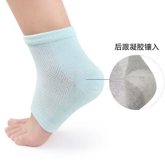 Cross-Border Wholesale Mesh Gel Heel Socks Heel Protective Cover Socks Men's and Women's Short Socks Breathable Sweat-Absorbent Anti-Crack Socks
