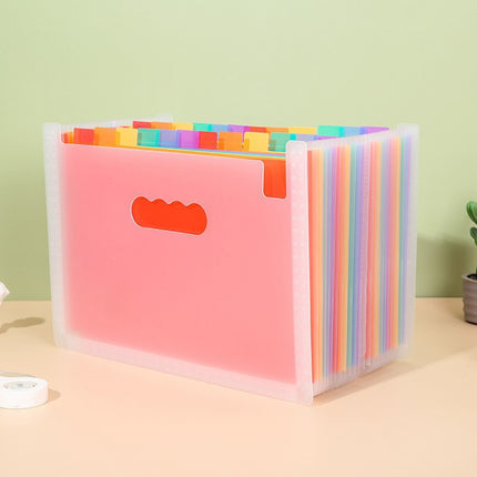 Accordion File Folder with 13/25 Compartments for Student Test Paper Classification, Edge-Bound Portable Document Bag, Test Paper Storage Bag