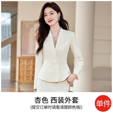 High-End Gray Professional Suit Suit for Women Autumn and Winter 2025 New Hotel Front Desk Jewelry Store Beauty Salon Work Clothes