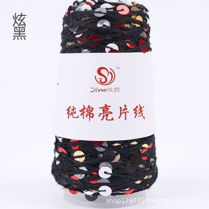 Siyue pure cotton sequined yarn size beads 3+6 hand-woven yarn tube yarn factory wholesale wool ball cross-border